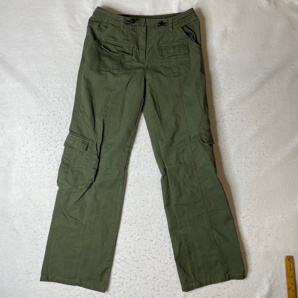 Brandy Melville Green Cargo Pants MH500-Z267‎ Low Rise Straight Leg Size Small